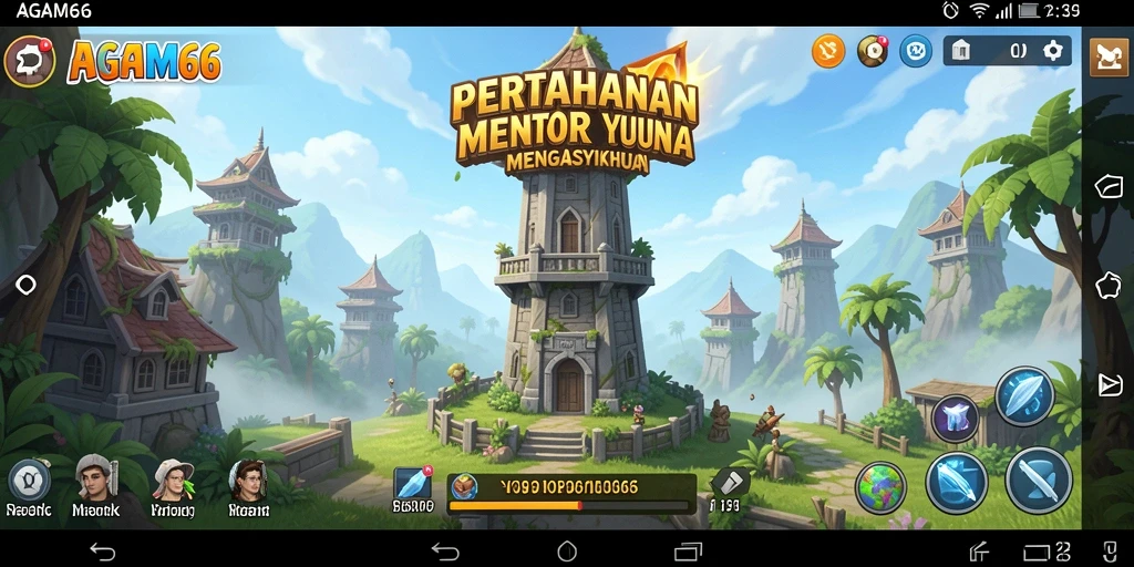 Tampilan gameplay <strong>AGAM66</strong> yang seru dalam pertempuran Tower Defense.
