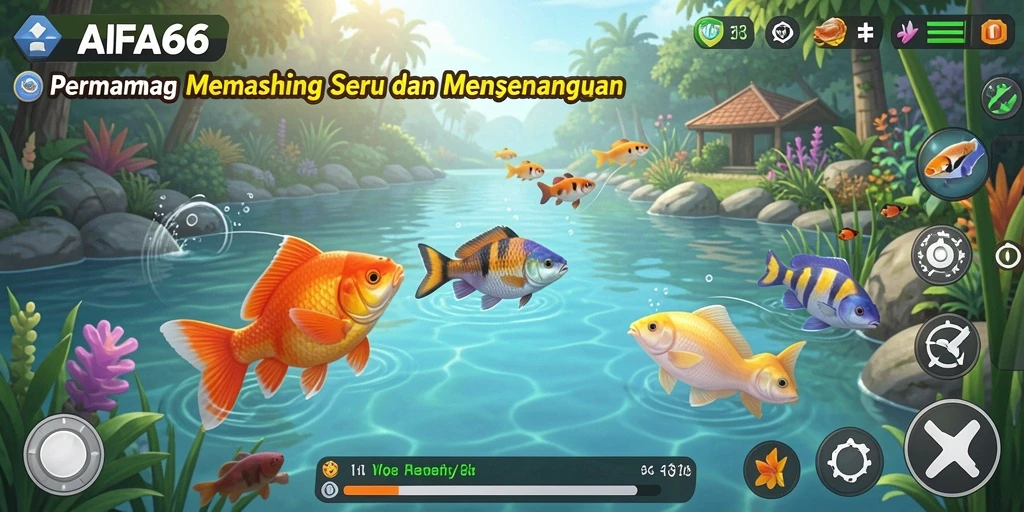 Tangkapan ikan yang beragam dalam AIFA66 dengan grafis menarik.