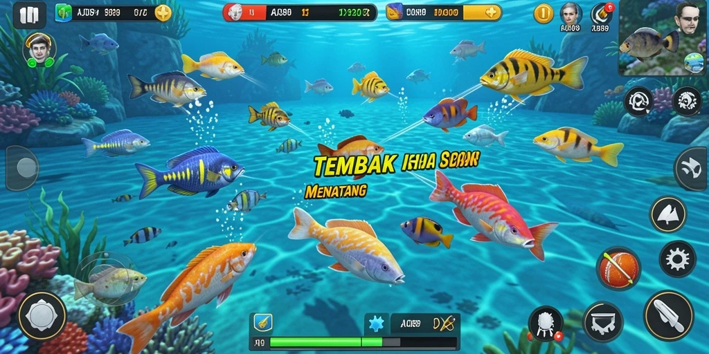 Tampilan gameplay seru di AJO89 dengan aksi tembak ikan yang menegangkan.
