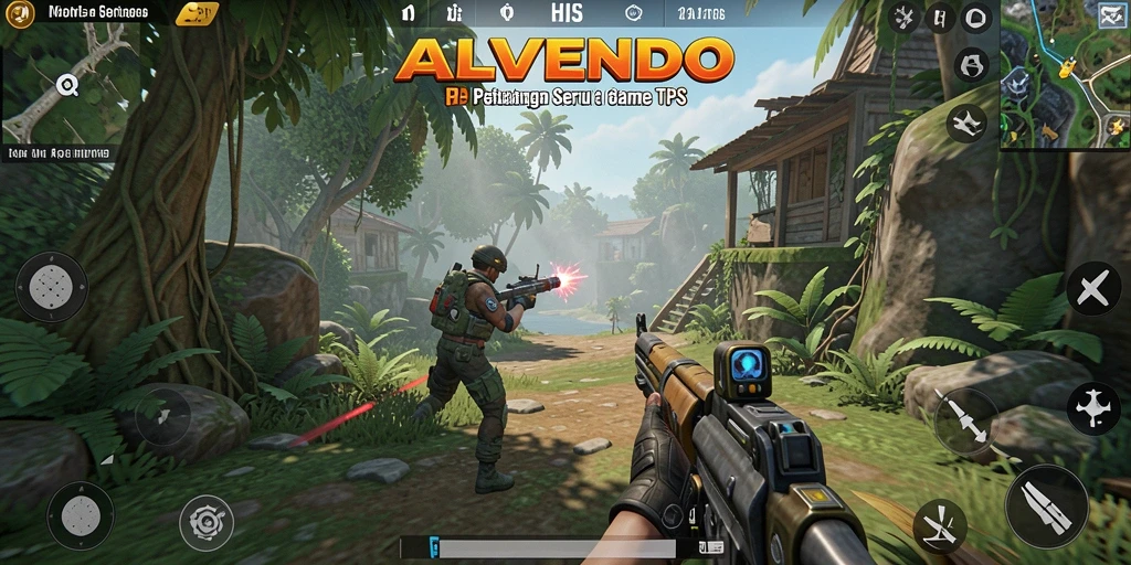 Tangkapan layar gameplay menampilkan aksi perang seru di <strong>ALVENDO</strong>.