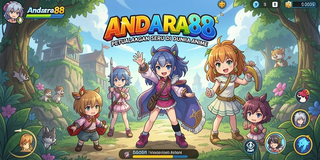 Tampilan gameplay yang epik dari ANDARA88 dengan karakter anime yang menarik.