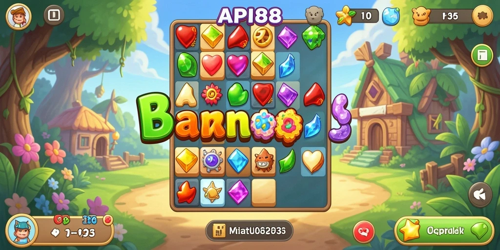 Tampilan penuh aksi dari gameplay API88 dalam genre Match-3.