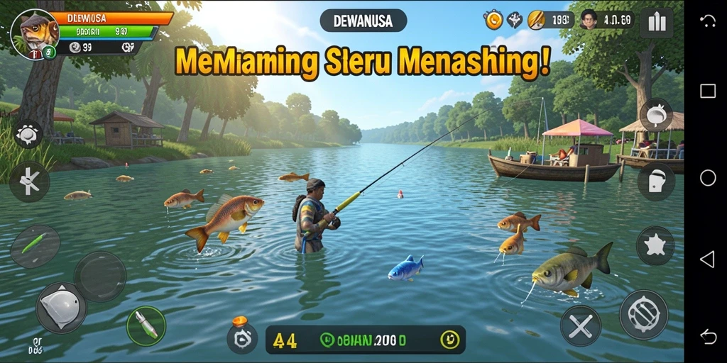 Tangkapan ikan yang fantastis dalam gameplay DEWANUSA.
