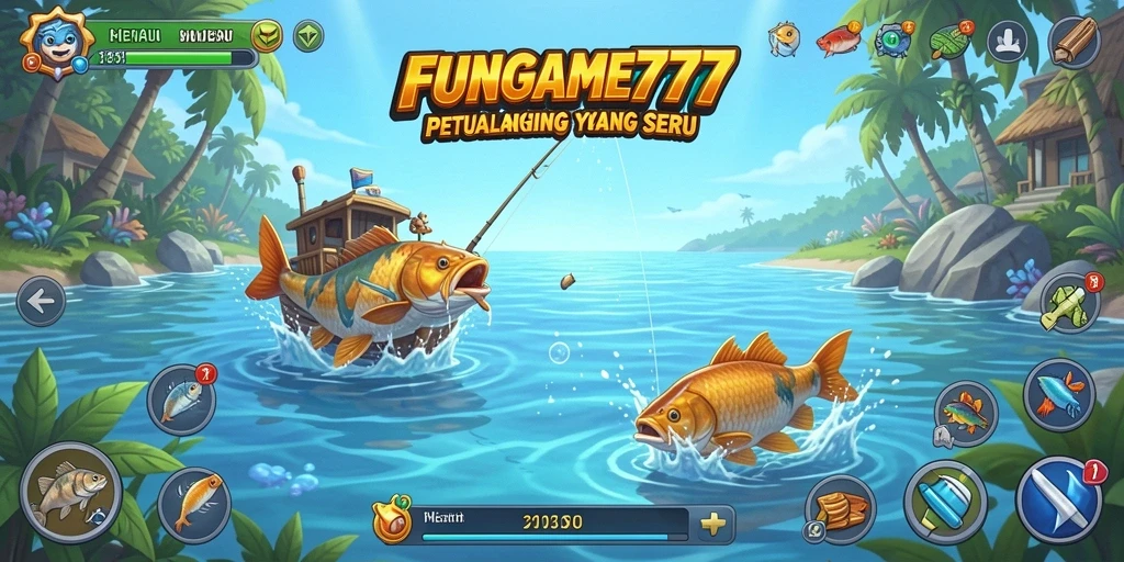 Screenshot FUNGAME777 menampilkan momen seru saat menangkap ikan besar.