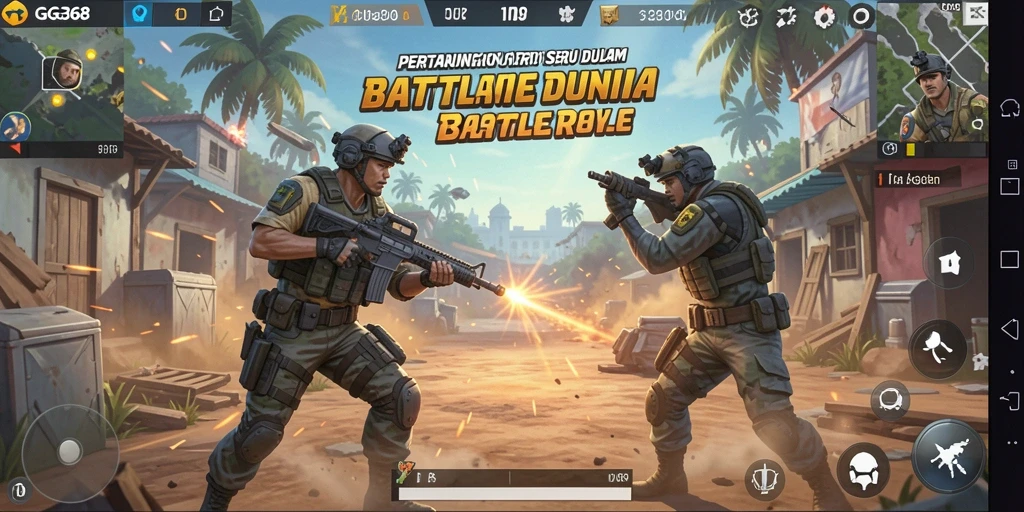 Gameplay seru dalam medan pertempuran Battle Royale yang mendebarkan.