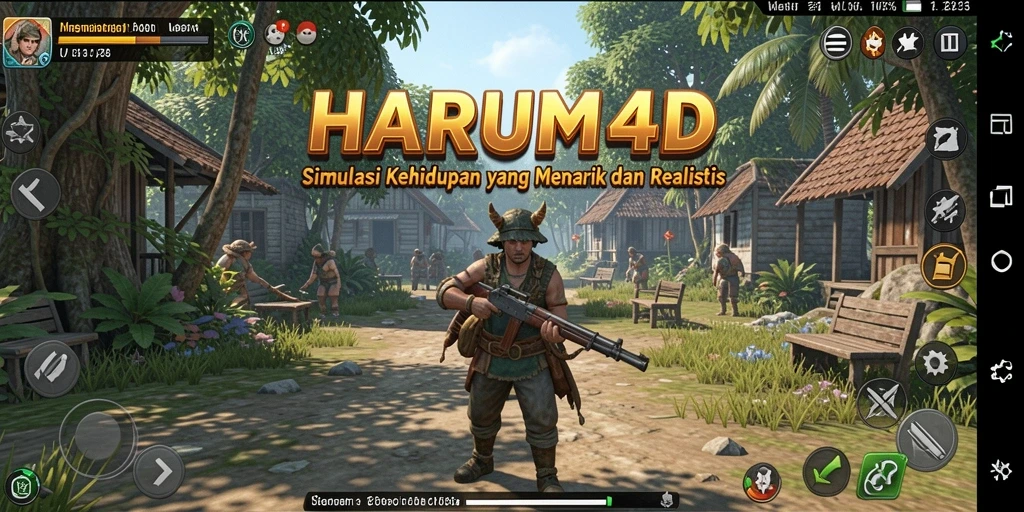 Tampilan gameplay HARUM4D yang interaktif dan mendetail.