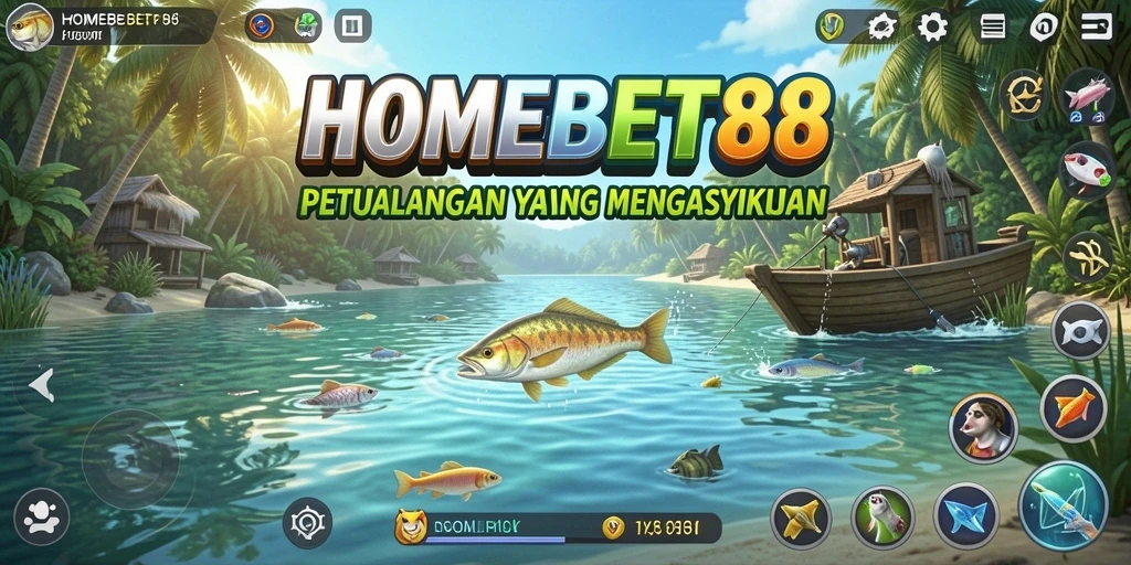 Screenshot HOMEBET88 menampilkan gameplay memancing yang seru dan interaktif.