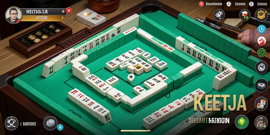 Tampilan gameplay Mahjong yang seru di KETUA.