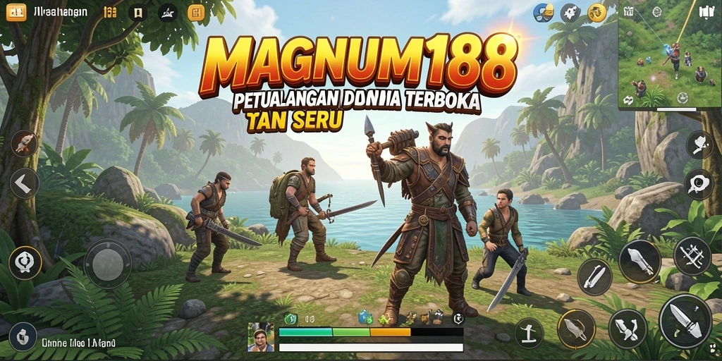 Tangkapan layar gameplay <strong>MAGNUM188</strong> yang menampilkan eksplorasi dunia terbuka.