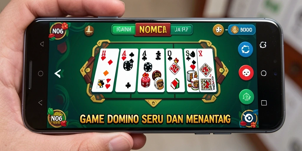 Screenshot N06 menunjukkan gameplay Domino yang seru dan interaktif.