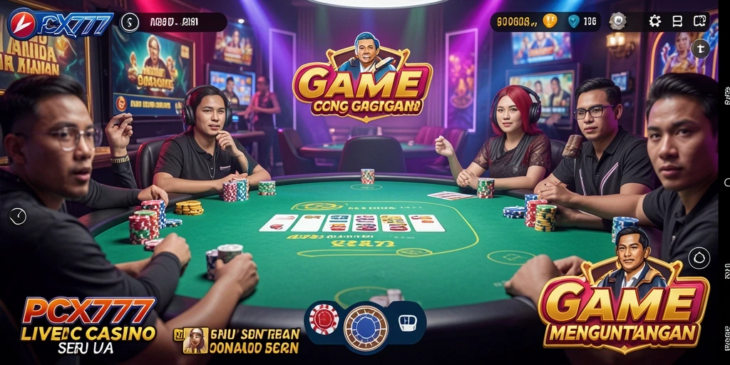 Tampilan gameplay mendebarkan di PCX777 dengan dealer langsung.