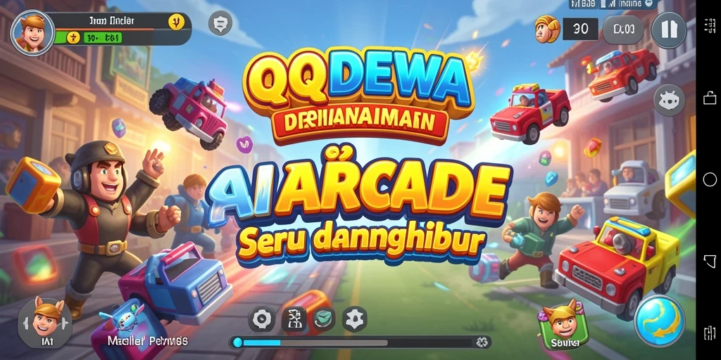 Tampilan menarik dari gameplay QQDEWA dengan karakter colorful.