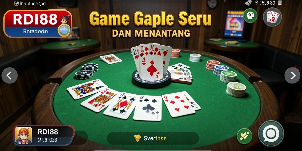 Screenshot gameplay RDI88 yang menunjukkan keseruan bermain Gaple.