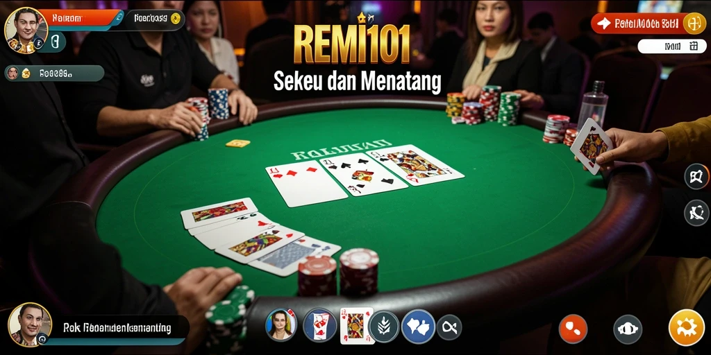 Tampilan gameplay menarik dari permainan Poker REMI101.