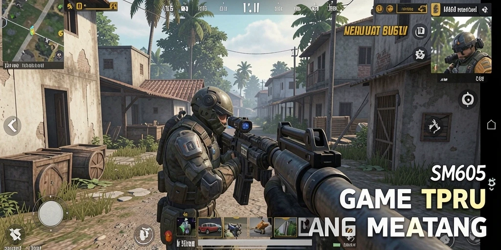 Tampilan gameplay SM605 dengan aksi menembak yang mendebarkan.