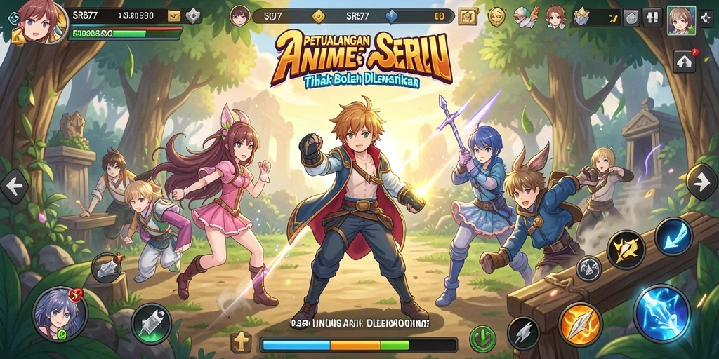 Tampilan gameplay menakjubkan dari SR877 yang penuh aksi dan petualangan Anime.