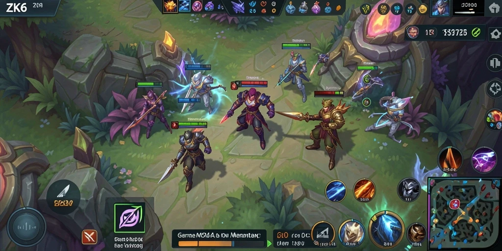 Tampilan seru dari gameplay ZK6 yang menampilkan aksi pertempuran MOBA.